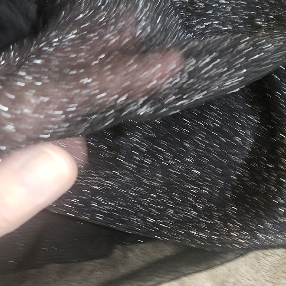 Sparkly Black Sheer Blouse Double Layered With Long Sleeves - Picture 5 of 8